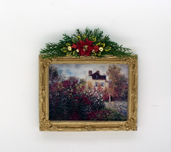 Red Poinsettia Picture Swag